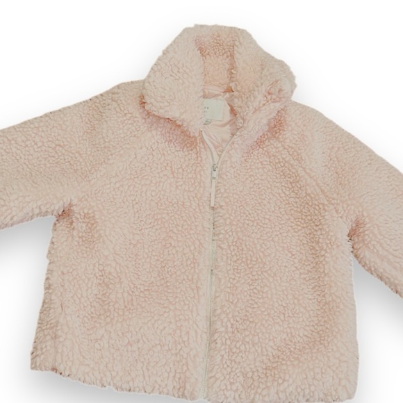A New Day Light Pink Fuzzy Faux Fur Sherpa Women’s Jacket Coat Size Medium - Picture 5 of 16